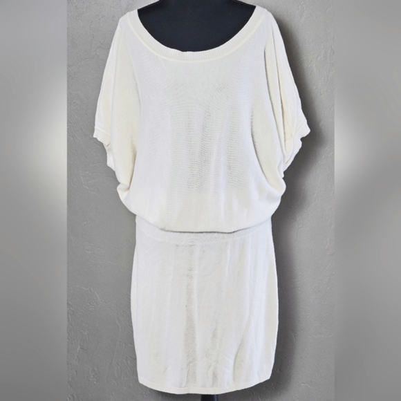 [EXPRESS] Cream Tunic/Dress 《L》Ultra Soft ☆ Scoop Neck ☆ Puff Sleeve ☆ … - Picture 2 of 16
